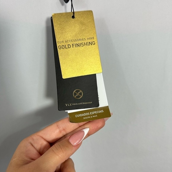 NWT Vix Paula Hermanny purple one shoulder gold chain bathing suit top size M - Picture 3 of 11